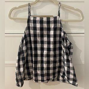 Black and white gingham tank top. Size S